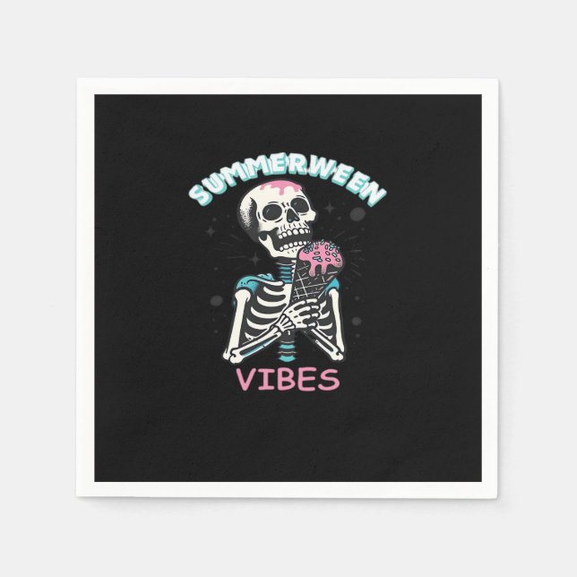 Summerween Vibes Spooky Summer Pumpkin Classic Napkin (Front)