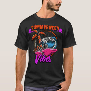 Summerween Vibes Surfing Skeleton T-Shirt