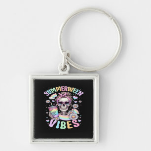 Summerween Vibes Sweet Skeleton Girl Summer Hallow Keychain