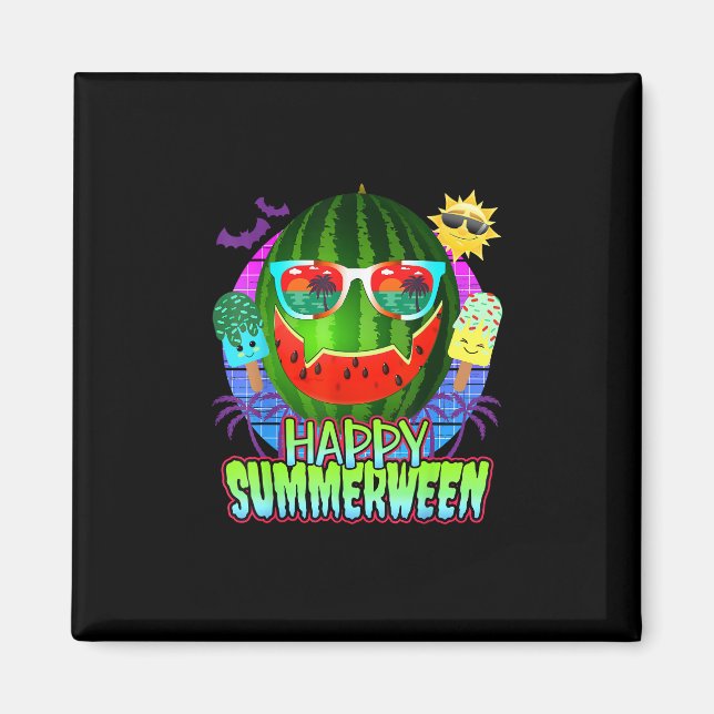 Summerween Watermelon Jack O Lantern Magnet (Front)