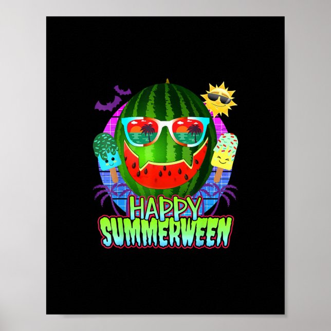 Summerween Watermelon Jack O Lantern Poster (Front)