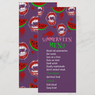 Summerween Watermelon Party Spooky Vampire Menu