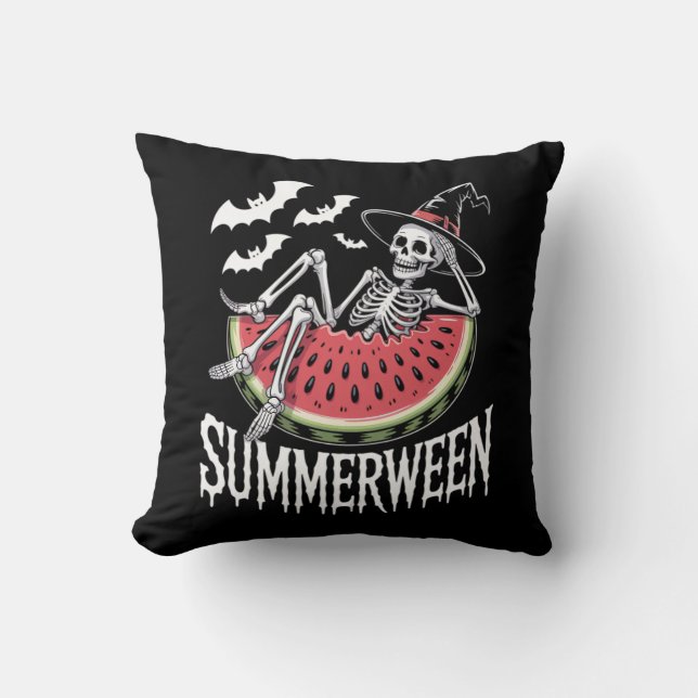 Summerween Watermelon Throw Pillow (Front)