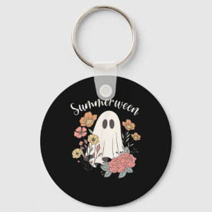Summerween Wildflower Funny Ghost Spooky Season Ha Keychain