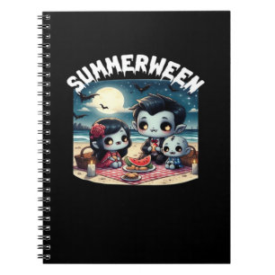 Summerween With A Family Of Vampires At The Beach  Notebook