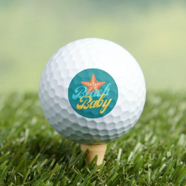 Summery Beach Baby Word Art   Golf Balls (Insitu Tee)