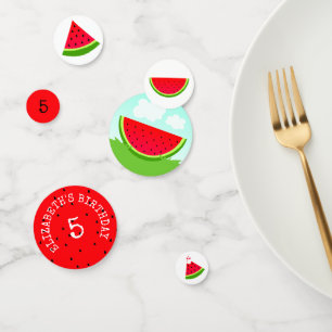 Summery Red Watermelon Kids Birthday Party Confetti