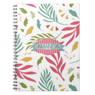 Summery Scattered Leaf Pattern ID387 Notebook