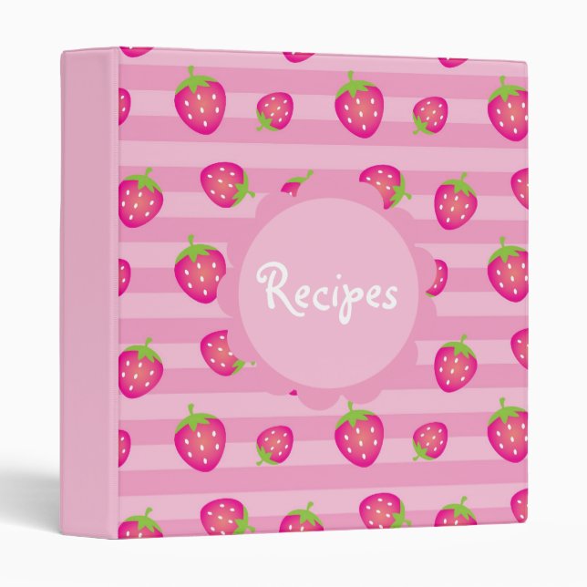 Summery Strawberry Recipe Binder (Front/Spine)