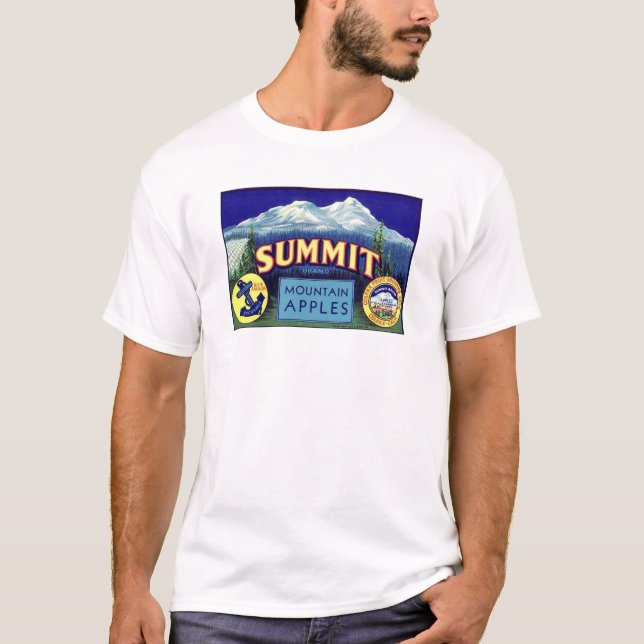 Summit Apples - Vintage Fruit Crate Label T-Shirt (Front)