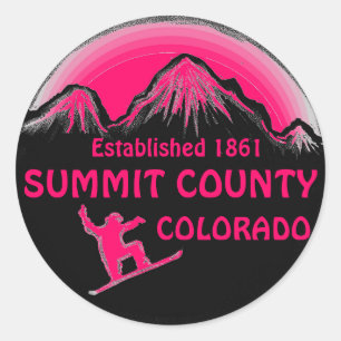Summit Comté Colorado stickers de snowboard rose