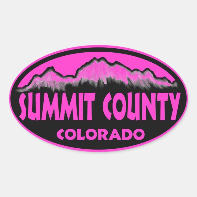 Summit County Colorado pink oval stickers (Front)