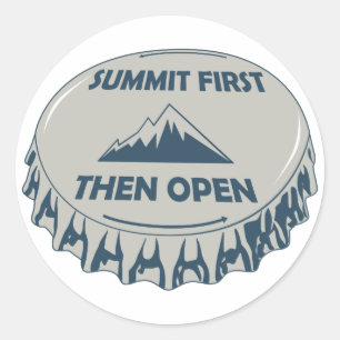 Summit First Then Open Classic Round Sticker