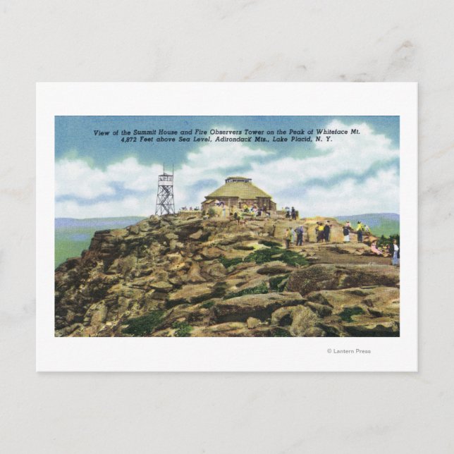 Summit House, Fire Observers Tower View Postcard (Front)