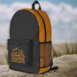 Summit Ignore Complains Hiking orange Backpack<br><div class="desc">This black hiking backpack with bold orange side panels is designed for those who treat the trail with a sense of humor and determination. The contrast between the deep black base and bright orange accents gives the backpack a dynamic, outdoor-ready look that stands out without feeling overdesigned. On the front...</div>