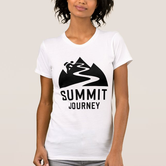 Summit Journey Mountain Climber Design T-Shirt (Front)