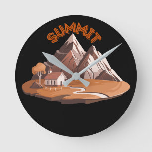 Summit Mountain Adventure Round Wall Clock