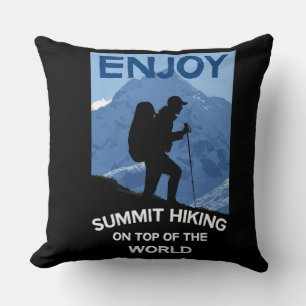 Summit Mountains Hiking Trekking Mountain Mug Throw Pillow
