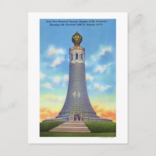 Summit View of State War Memorial Postcard (Front)
