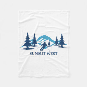 Summit West Washington Ski Resort Skiing Skier Fleece Blanket