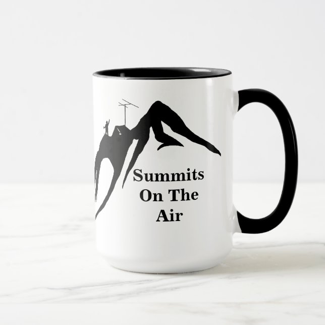 Summits On the Air Ham Radio Mug Customize Call (Right)