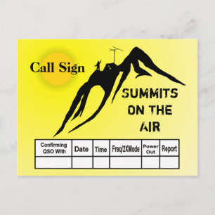 Summits On The Air Silhouette QSL Card