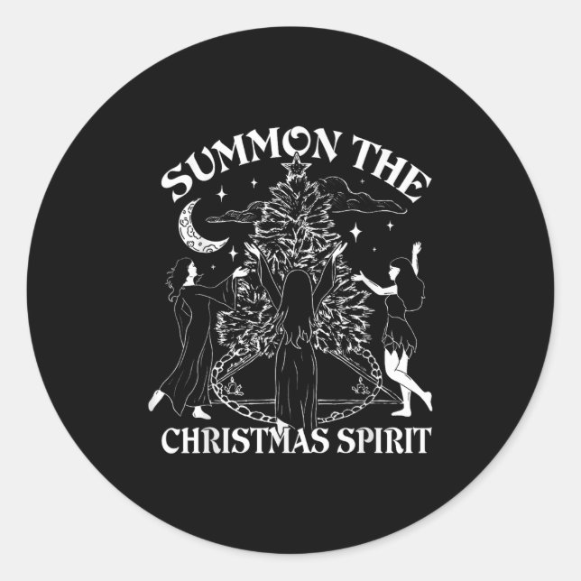 Summon The Christmas Srit - Spread Holiday Magic  Classic Round Sticker (Front)