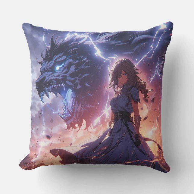 Summoner of Beasts  Throw Pillow (Front)
