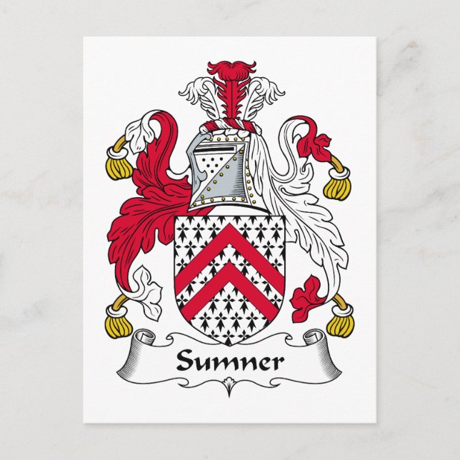 Sumner Family Crest Postcard (Front)