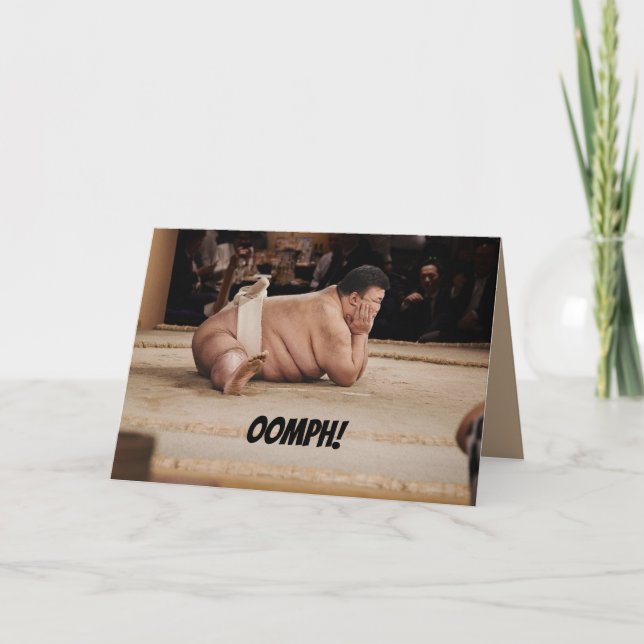 SUMO DEFEAT BELATED BIRTHDAY CARD (Front)