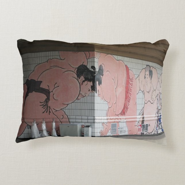 Sumo Mural Wall Art Accent Pillow (Back)