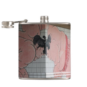 Sumo Mural Wall Art Hip Flask
