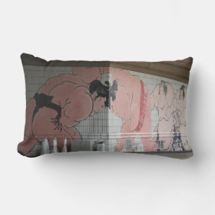 Sumo Mural Wall Art Lumbar Pillow