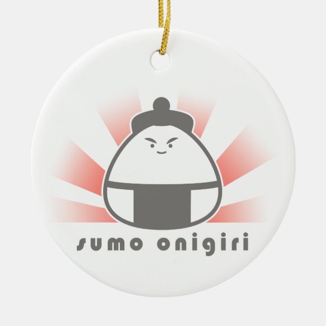 Sumo Onigiri Ceramic Ornament (Front)