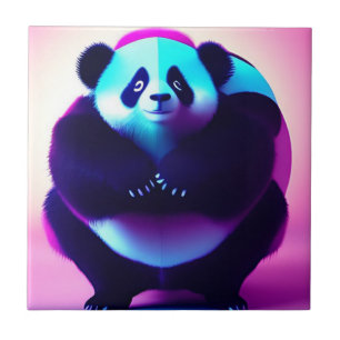 Sumo Panda The Bamboo Gnasher, Ceramic Tile