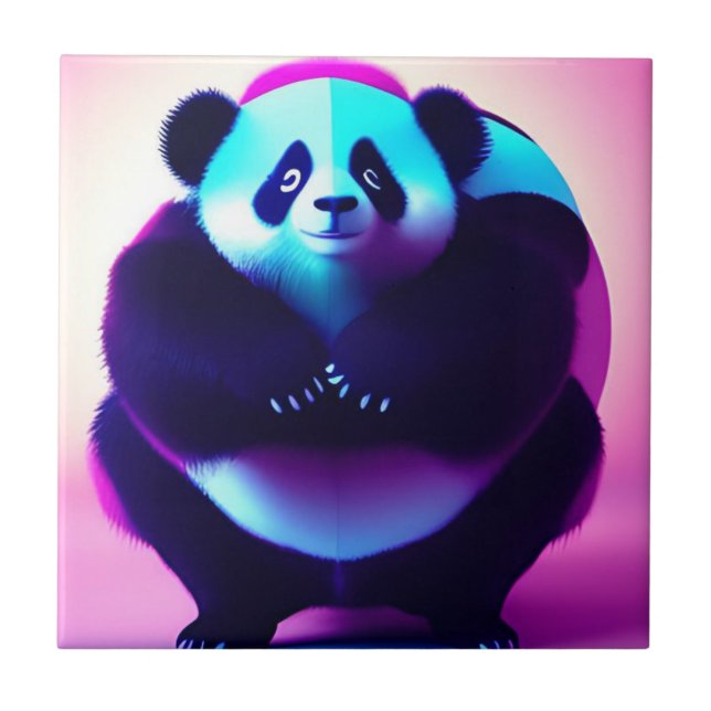 Sumo Panda The Bamboo Gnasher, Ceramic Tile (Front)