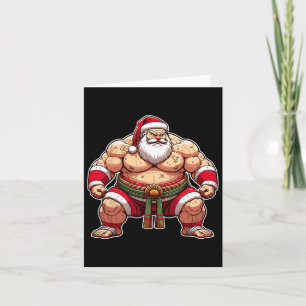 Sumo Santa Japanese Wrestler Japan Cool Christmas  Card