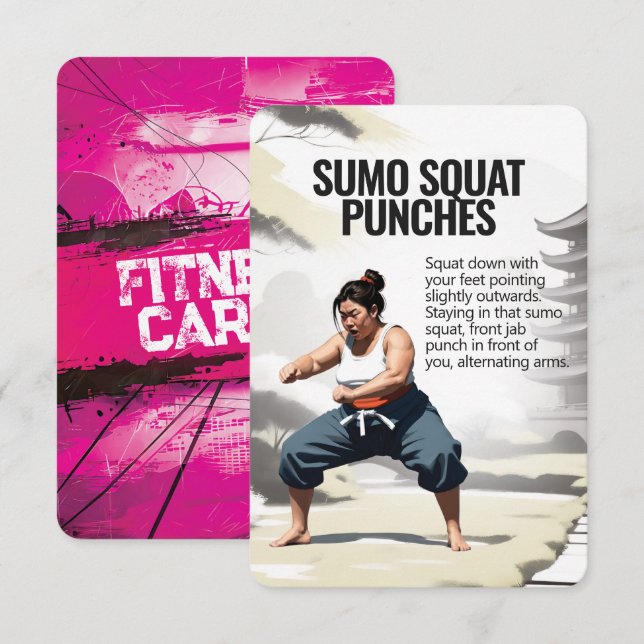 Sumo Squat Punches carte de remise en forme avec s (Devant / Derrière)