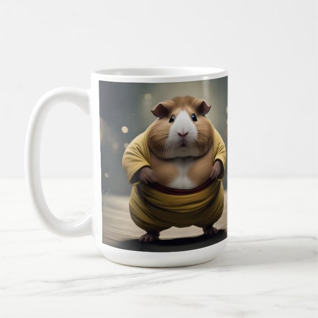"Sumo Squeakdown: The Mighty Guinea Pig Wrestler" Coffee Mug (Left)