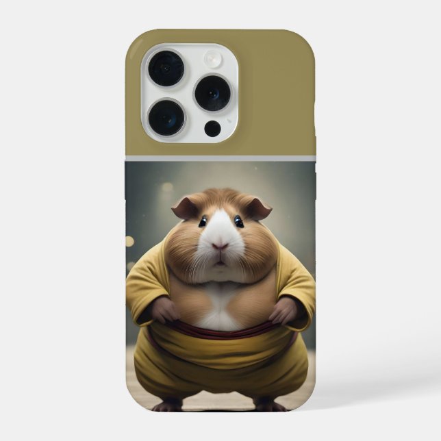 "Sumo Squeakdown: The Mighty Guinea Pig Wrestler" iPhone Case (Back)