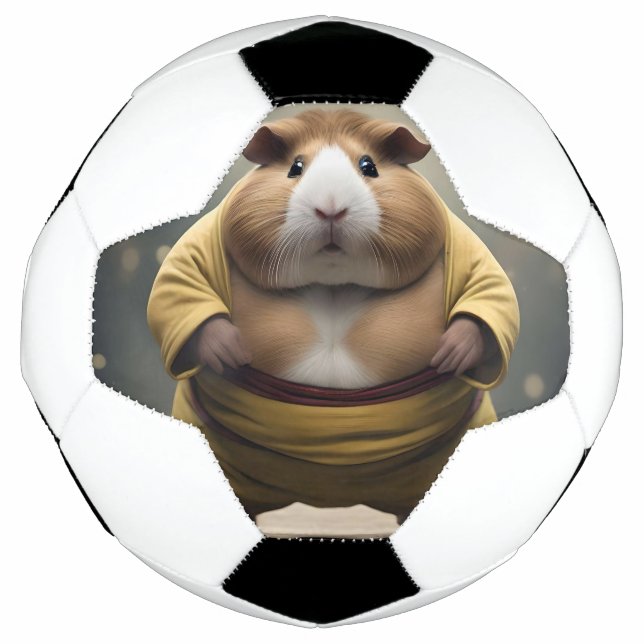 "Sumo Squeakdown: The Mighty Guinea Pig Wrestler" Soccer Ball (Front)