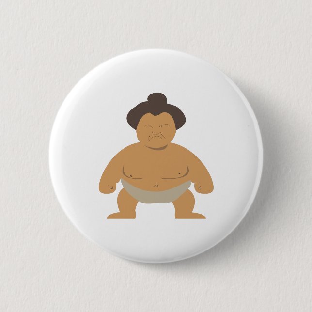Sumo Wrestler 2 Inch Round Button (Front)