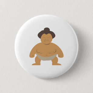 Sumo Wrestler 2 Inch Round Button