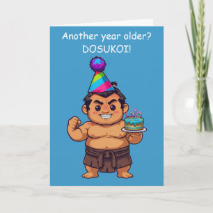 Sumo Wrestler Birthday Dosukoi Greeting Card