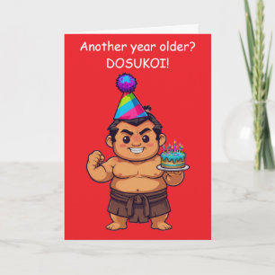 Sumo Wrestler Birthday Dosukoi Greeting Card