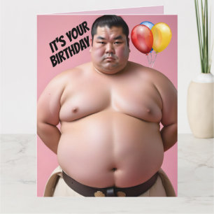 SUMO WRESTLER FUNNY ANNIVERSAIRE GRANDE CARTE DE S
