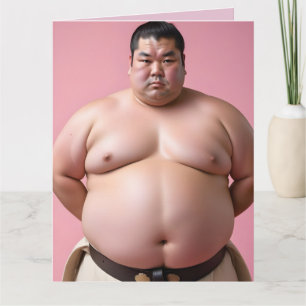 SUMO WRESTLER FUNNY BIRTHDAY BIG GREETING CARD