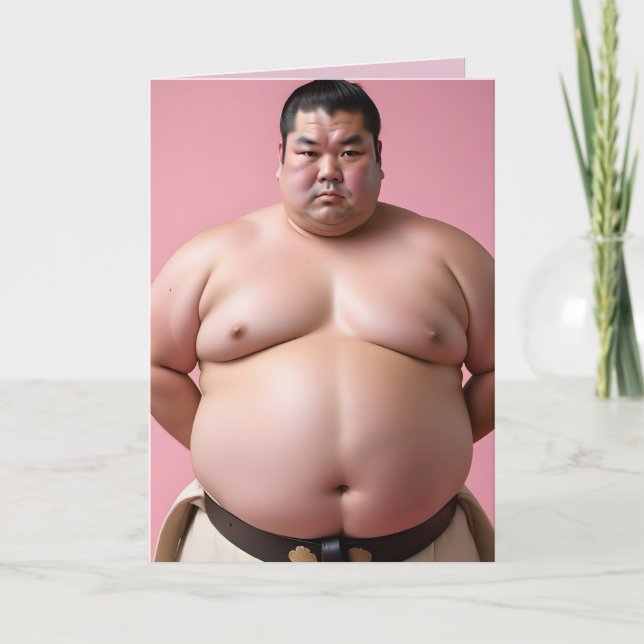 SUMO WRESTLER FUNNY BIRTHDAY BIG GREETING CARD (Front)