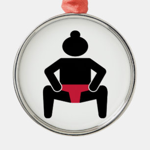 Sumo wrestler metal ornament