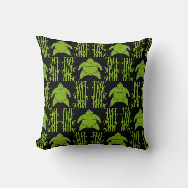Sumo Wrestler Throw Pillow (Front)